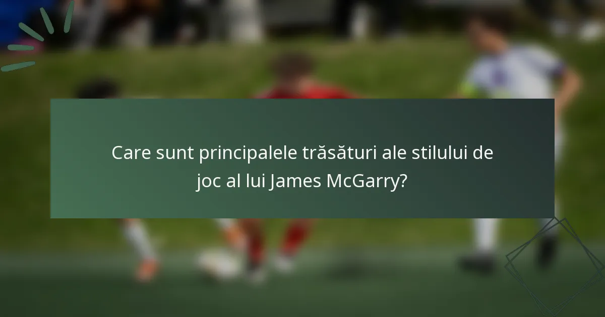 Care sunt principalele trăsături ale stilului de joc al lui James McGarry?