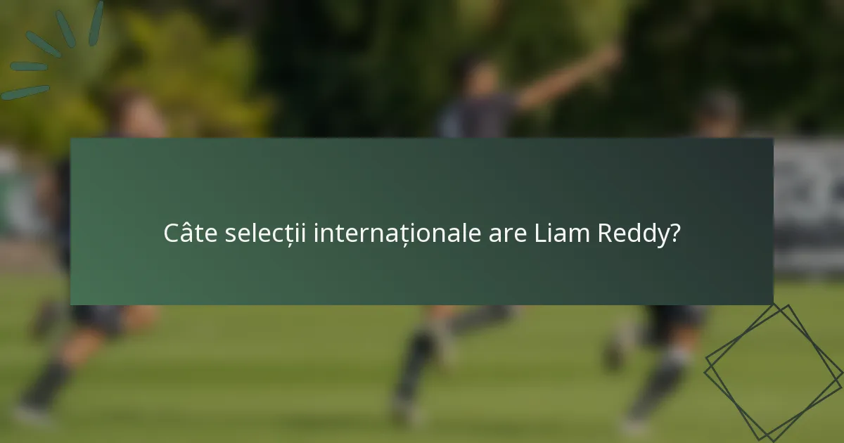 Câte selecții internaționale are Liam Reddy?