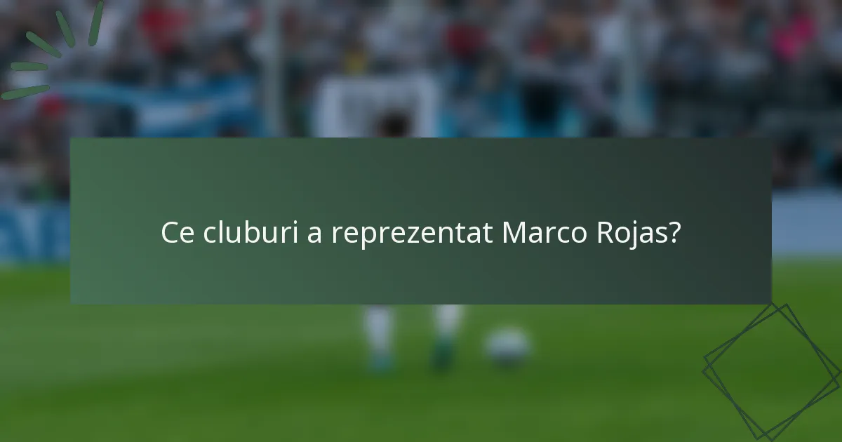 Ce cluburi a reprezentat Marco Rojas?