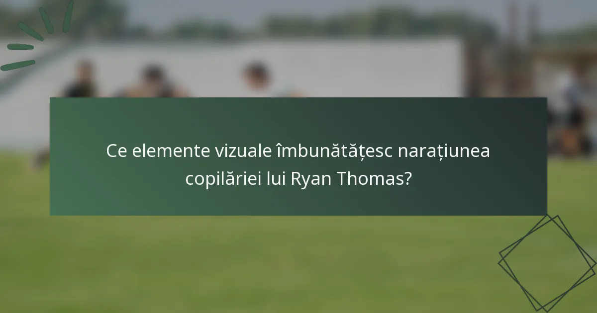 Ce elemente vizuale îmbunătățesc narațiunea copilăriei lui Ryan Thomas?