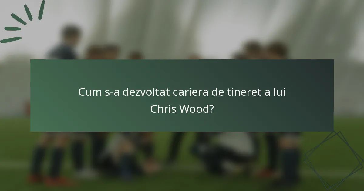 Cum s-a dezvoltat cariera de tineret a lui Chris Wood?